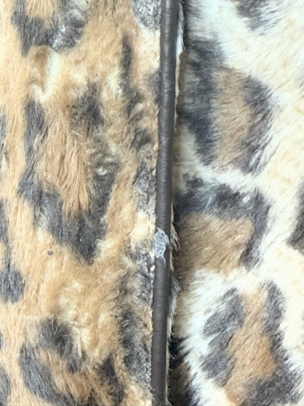 Members Only Leopard Faux Fur Trench Coat Belted XS Mob Wife NWT Flaw - Picture 10 of 13